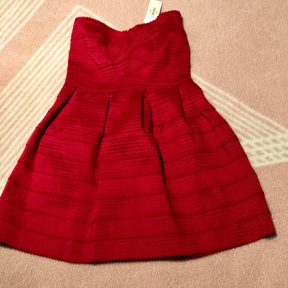 (NWT) sans souchi strapless red dress